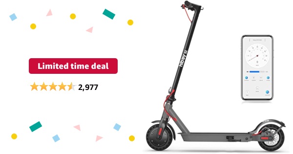 Limited-time deal: Hiboy S2/S2R Plus Electric Scooter, 8.5"/9" Tires, Up to 17/22 Miles Range, 350W Motor & 19 MPH Portable Folding Commuting Electric Scooter for Adults with Double Braking System and