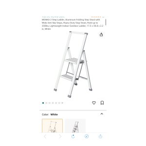 $78.59 Amazon.com: WENKO 2 Step Ladder, Aluminum Folding Step Stool with Wide Anti Slip Steps, Heavy Duty Step Stool