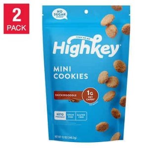 HighKey Keto Friendly Mini Chocolate Chip Cookies 12 oz, 2-pack