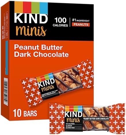 KIND Minis, Peanut Butter Dark Chocolate, 0.7 Oz (Pack Of 10)