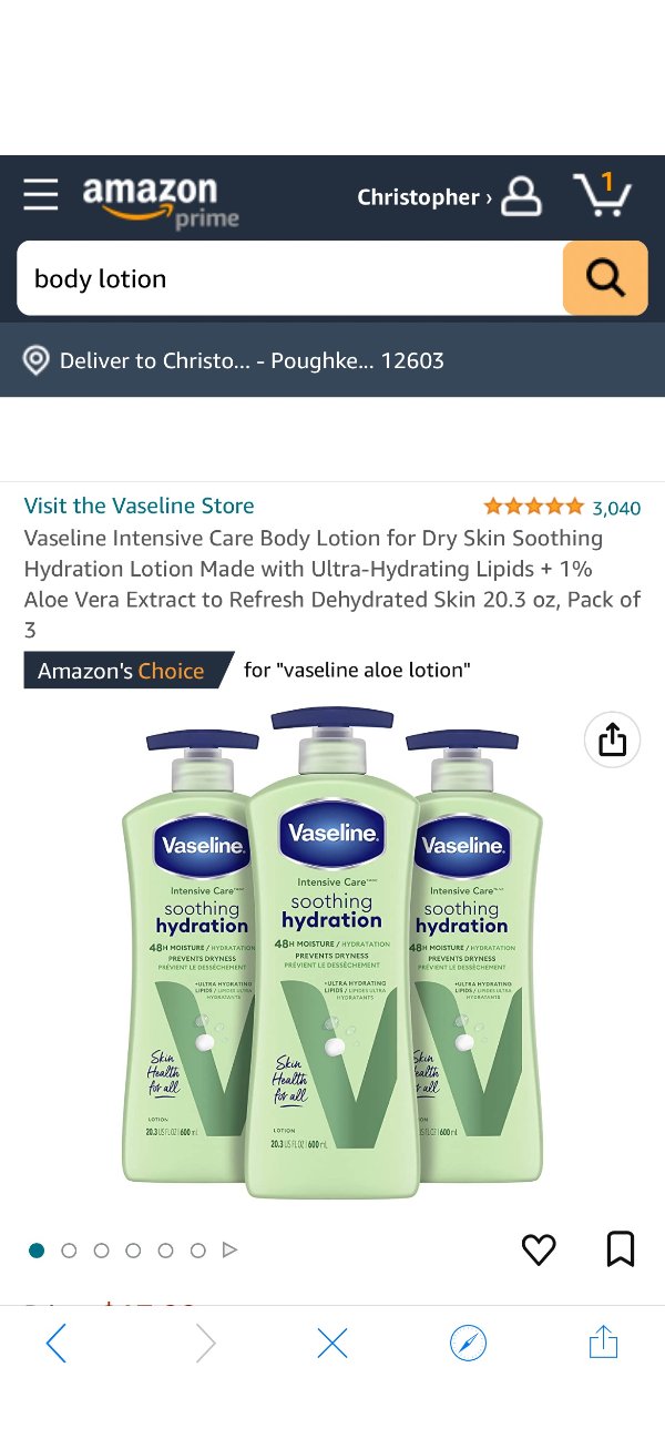 Vaseline Intensive Care Body Lotion for Dry Skin Soothing Hydration Lotion