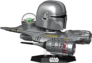 Amazon.com: Funko Pop! Ride Super Deluxe: Star Wars Hyperspace Heroes - The Mandalorian in N1 Starfighter (with Grogu), Amazon Exclusive : Toys &amp; Games
