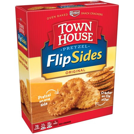 （2个装） Keebler Town House FlipSides 椒盐脆饼干  原味   9.2OZ
