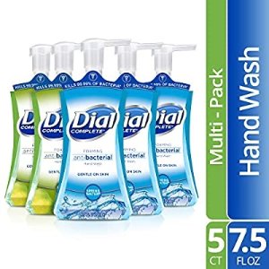 Dial Complete Antibacterial Foaming Hand Soap, 2-Scent Variety Pack, Spring Water/Fresh Pear, 7.5 Fluid Ounces Each (Pack of 5)