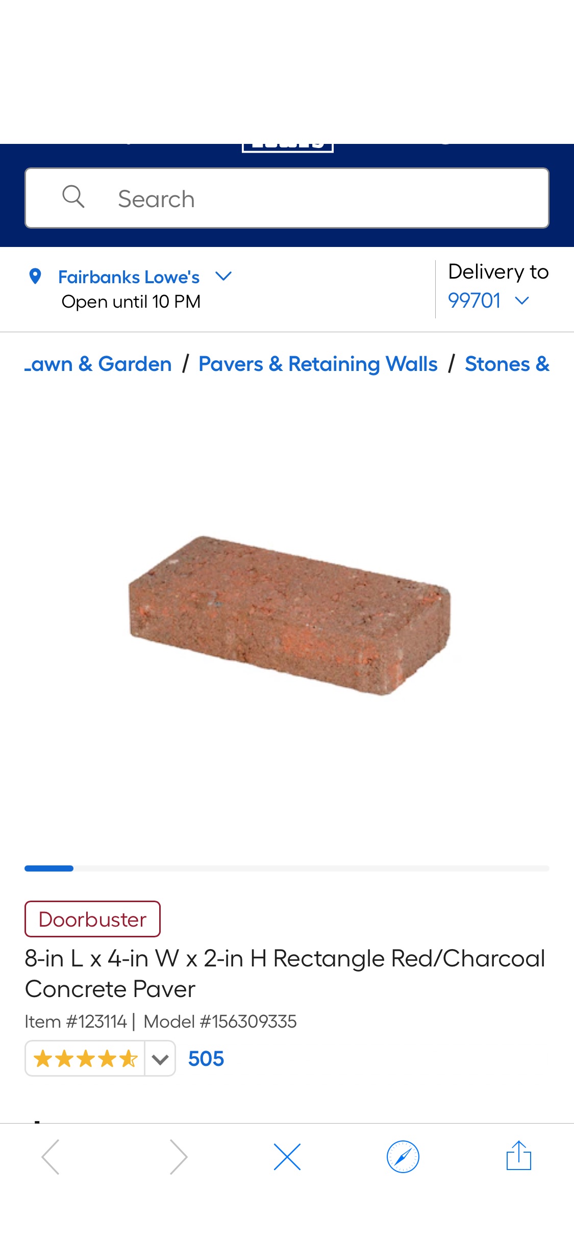 8-in L x 4-in W x 2-in H Rectangle Red/Charcoal Concrete Paver in the Pavers & Stepping Stones department at Lowes.com