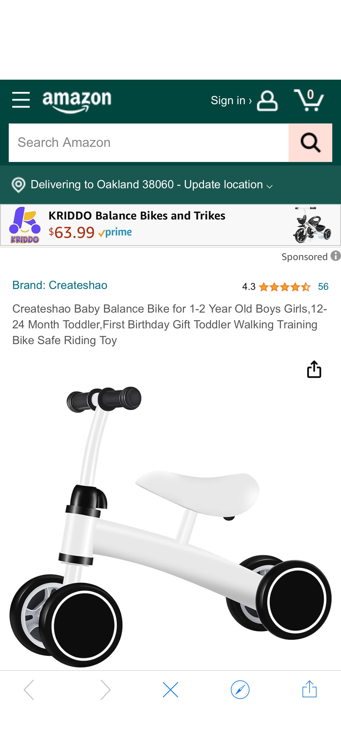 Amazon.com: Createshao Baby Balance Bike for 1-2 Year Old Boys Girls,12-24 Month Toddler,First Birthday Gift Toddler Walking Training Bike Safe Riding Toy (White Black) : Toys & Games