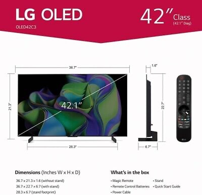 LG C3 42&#034; 4K HDR Smart OLED evo TV - 2023 Model | eBay