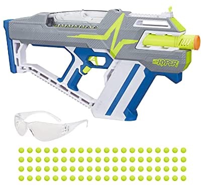 Amazon.com: NERF Hyper Mach-100 Fully Motorized Blaster, 80 Hyper Rounds, Eyewear, Up to 110 FPS Velocity, Easy Reload, Holds Up to 100 Rounds : Everything Else 全自动连射 史低