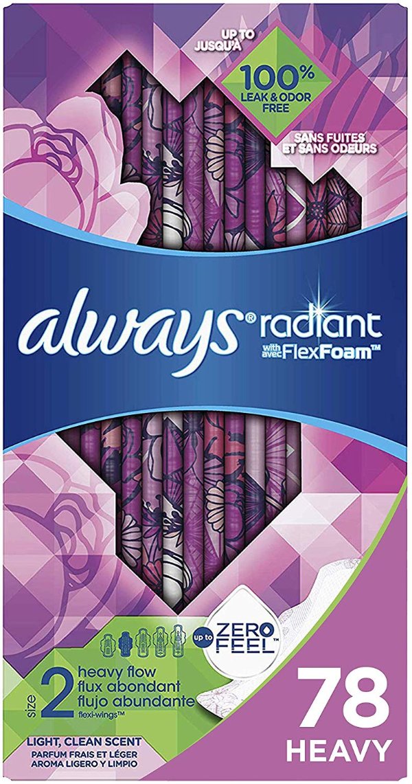 Radiant 日用液体卫生巾78个装