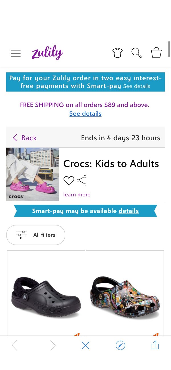 Crocs: Kids to Adults | Zulily低至4.5折