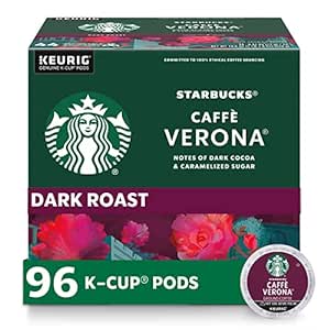 Amazon.com: Starbucks K-Cup Coffee Pods—Dark Roast Coffee—Caffè Verona for Keurig Brewers—100% Arabica—4 boxes (96 pods total) : Grocery &amp; Gourmet Food