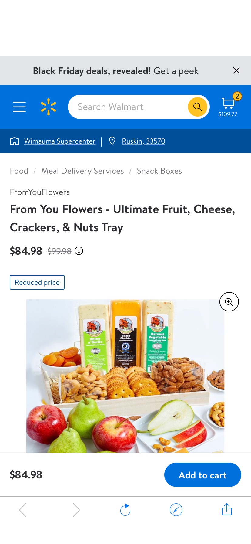 From You Flowers - Ultimate Fruit, Cheese, Crackers, & Nuts Tray - Walmart.com盘子