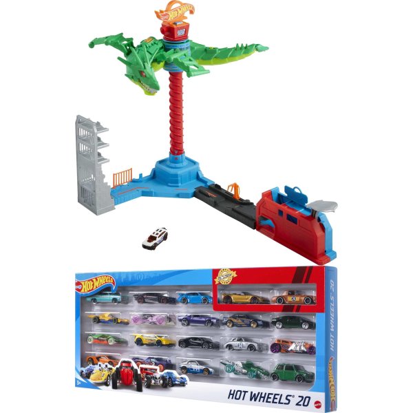空袭龙赛车轨道套装 含20个玩具车