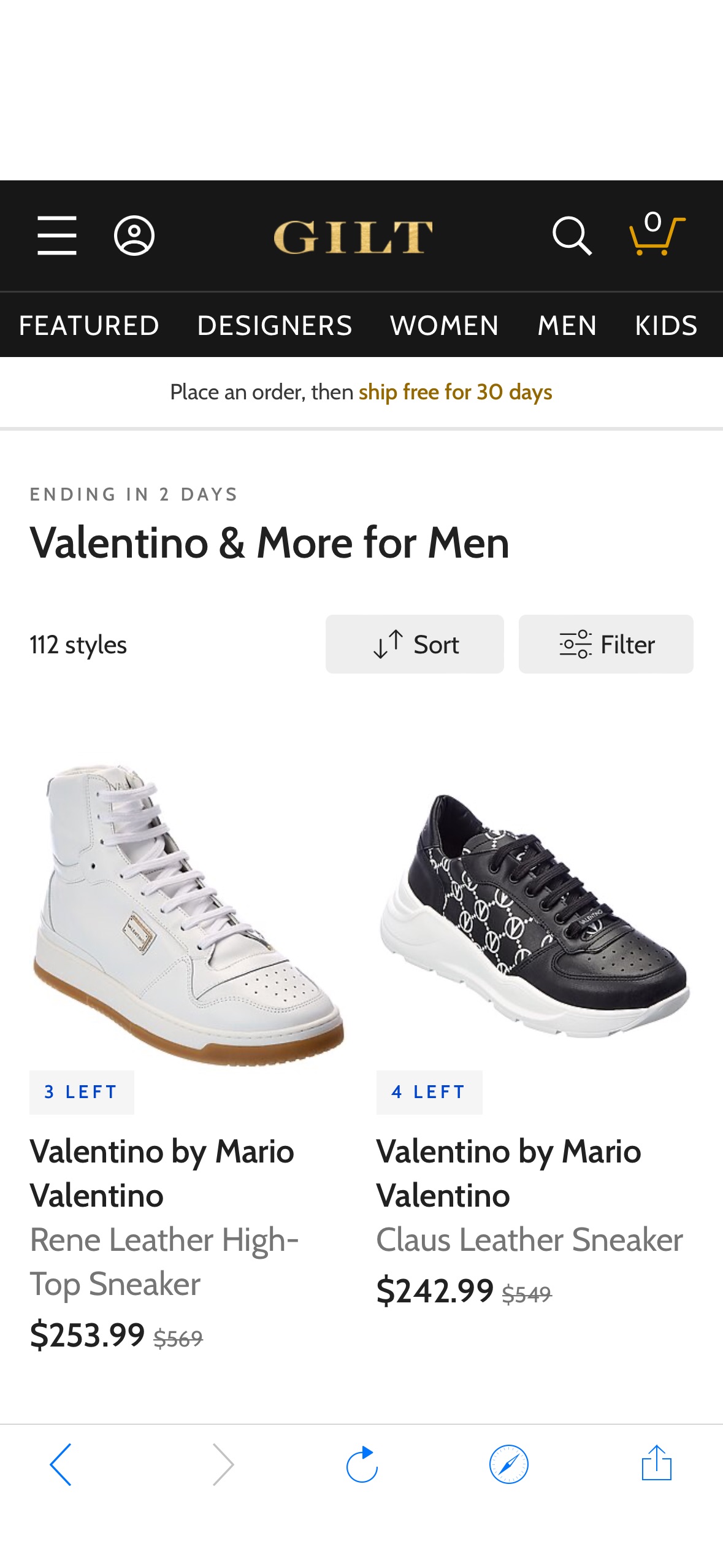 Valentino & More for Men / Gilt低至五折