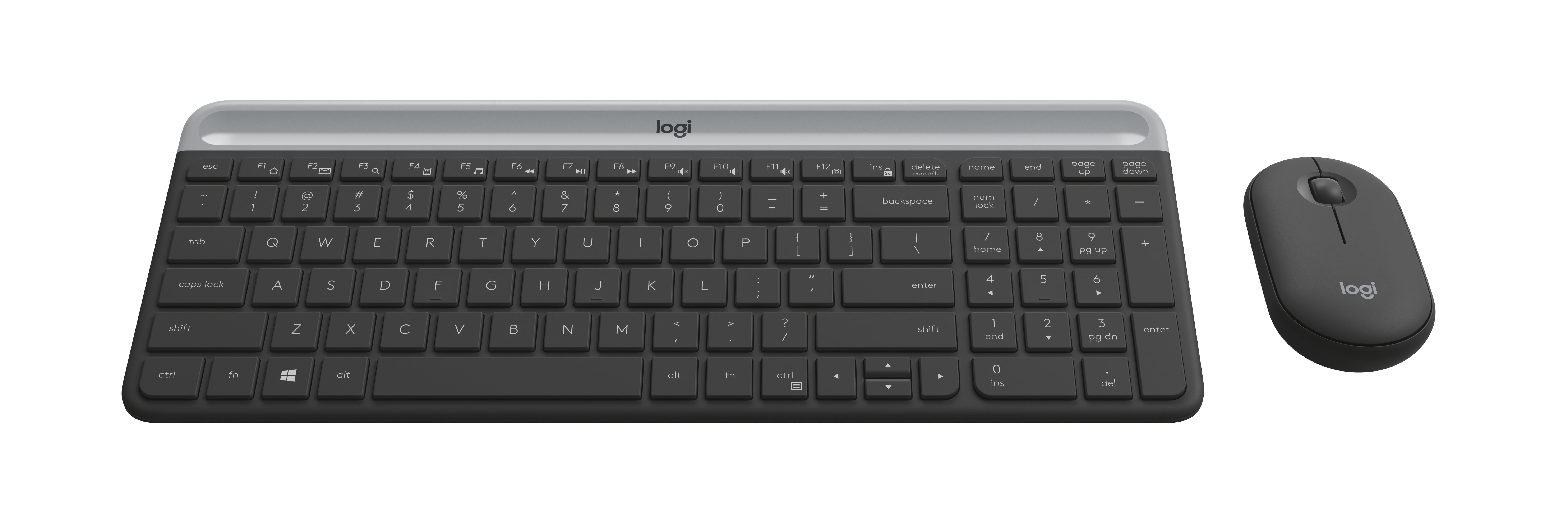 Logitech Slim Wireless Keyboard and Mouse Combo - Low Profile Compact Layout, 