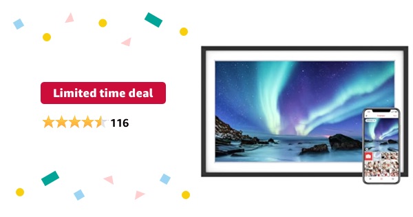Limited-time deal: Euphro 15.6'' Digital Picture Frame with 32GB Storage, Digital Photo Frame with 1920x1080 IPS Touch Screen, Share Photos/Videos and Send Best Wishes via Free App