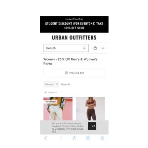 Women - 25% Off Men s & Women s Pants | Urban Outfitters Sale | Urban Outfitters