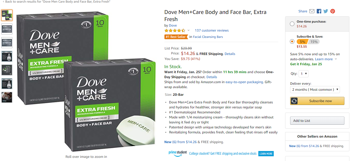 Dove Men+Care Body and Face Bar 男士香皂