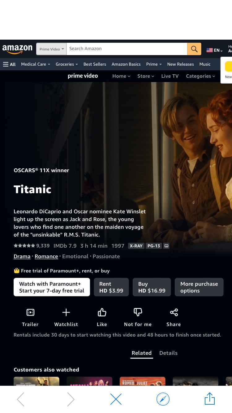 Watch Titanic | 泰坦尼克号 Prime Video