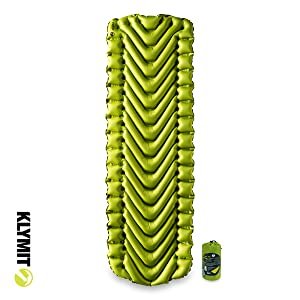 Klymit Insulated Static V Lite Inflatable Sleeping Pad for Camping, Lightweight Hiking and Backpacking Air Bed for Cold Weather, 2.5 Inch Thick, Orange