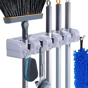 HYRIXDIRECT Mop and Broom Holder Wall Mount