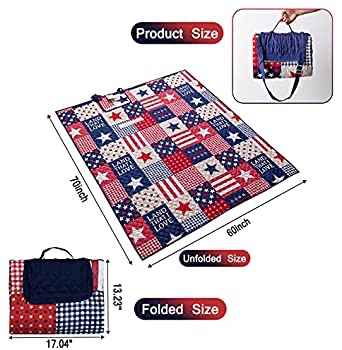 Amazon.com: BEITE FIBER Picnic Blanket Beach Blankets 60 x 70 Inches Foldable Portable Family Outdoor Park Beach Mat for Camping on Grass Oversized 可折叠野餐沙滩垫