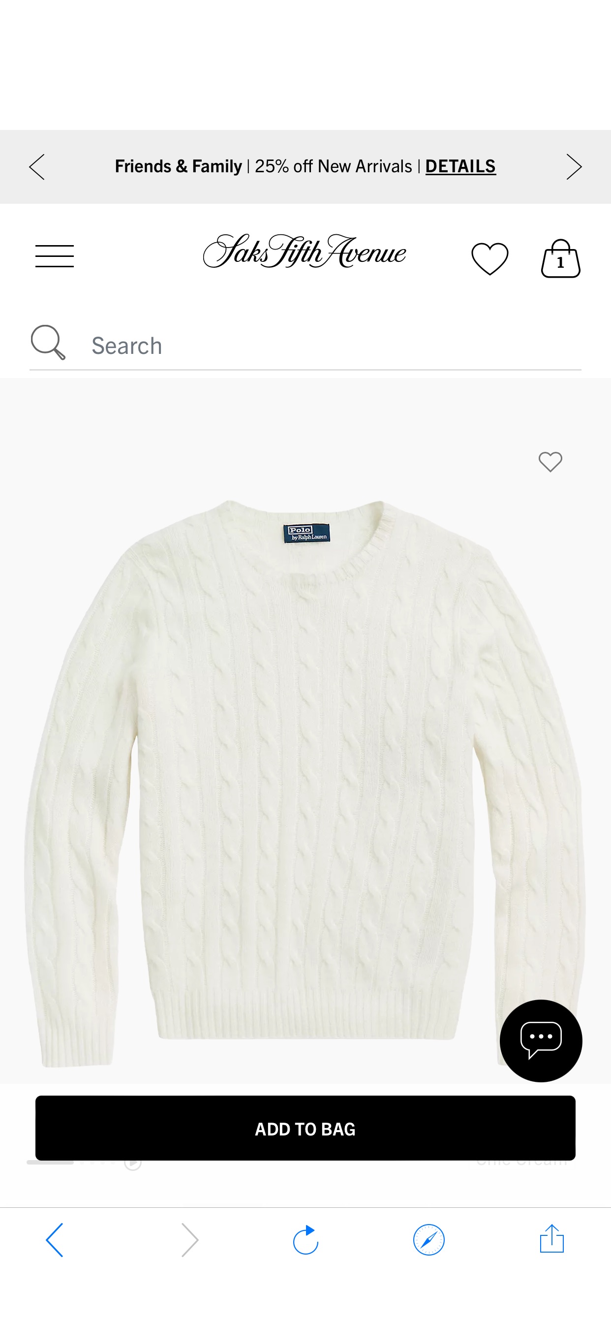 Shop Polo Ralph Lauren Cashmere Cable-Knit Sweater | Saks Fifth Avenue