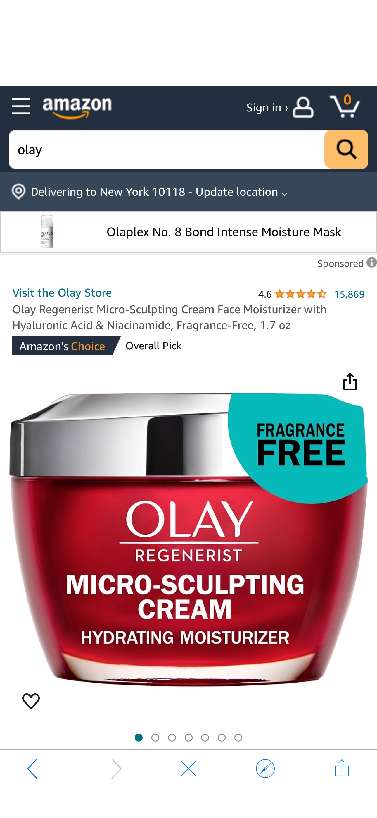 Amazon.com: Olay Regenerist Micro-Sculpting Cream Face Moisturizer with Hyaluronic Acid & Niacinamide, Fragrance-Free, 1.7 oz : Beauty & Personal Care