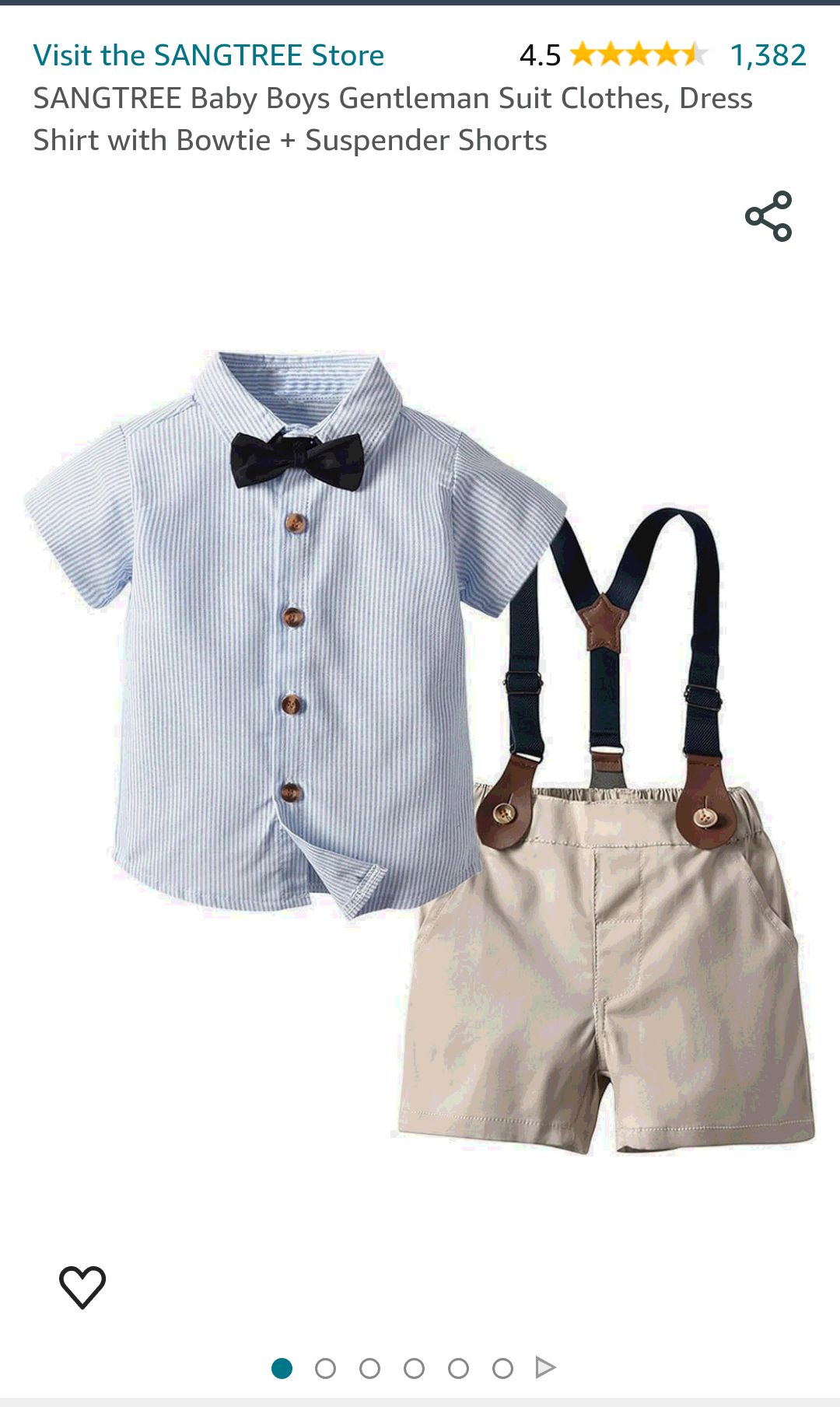 SANGTREE Baby Boys Dress Clothes, Toddlers Short Sleeves Button Down Vertical Stripes Dress Shirt with Bowtie + Suspender Shorts Set Summer Gentlemen Outfit, Blue, 3-4 Years/Tag 120: Clothing, Shoes &