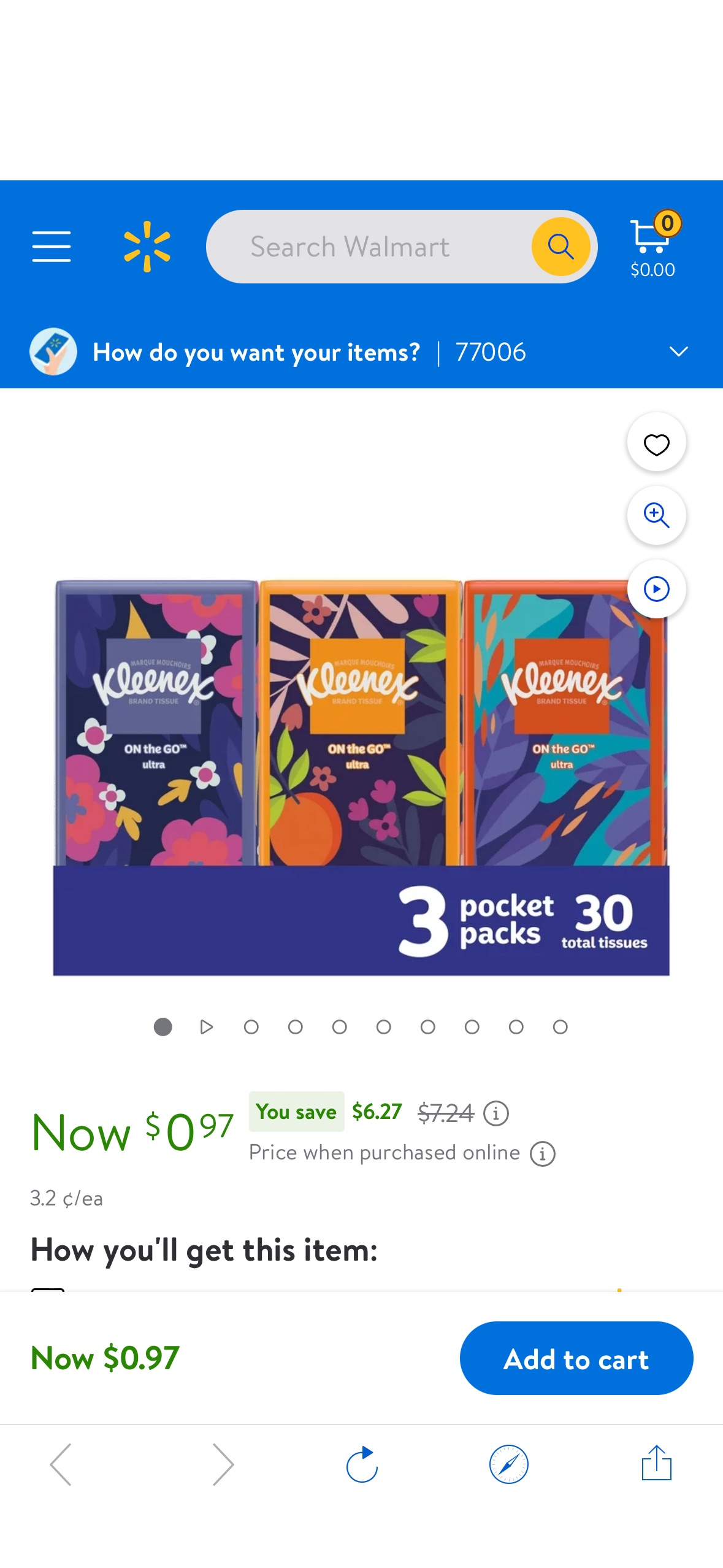 Kleenex On-the-Go Facial Tissues, 3 On-the-Go Packs - Walmart.com