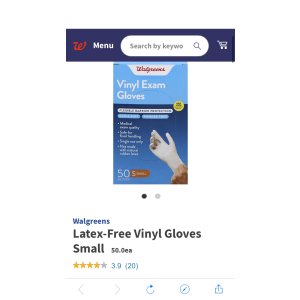 $2.99 Walgreens Latex-Free Vinyl Gloves 一次性手套小号 50只