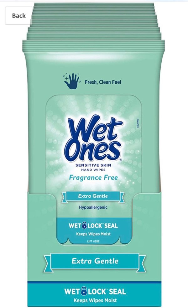 Wet Ones 敏感肌肤湿巾 20张 x 10袋