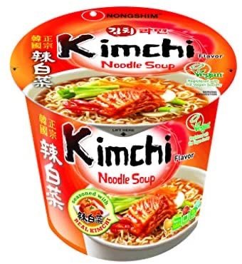 Nongshim Cup Noodle Soup, Kimchi, 2.64 Ounce (Pack of 6)