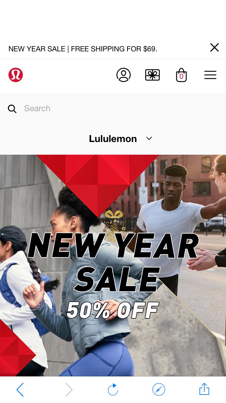 lululemon新年大促，up to 50%off
