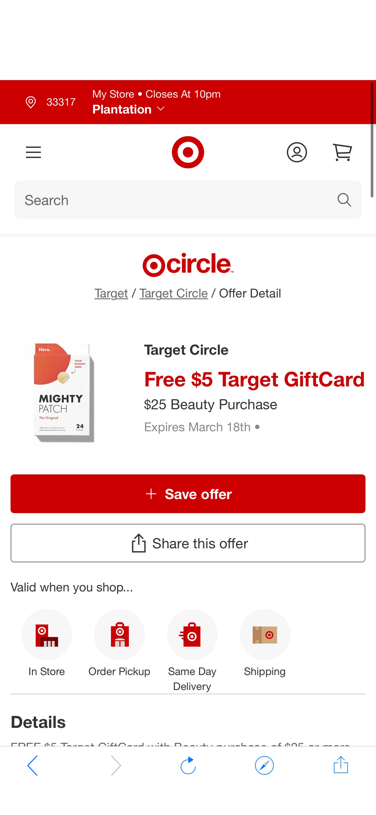 Target Circle Offer Detail