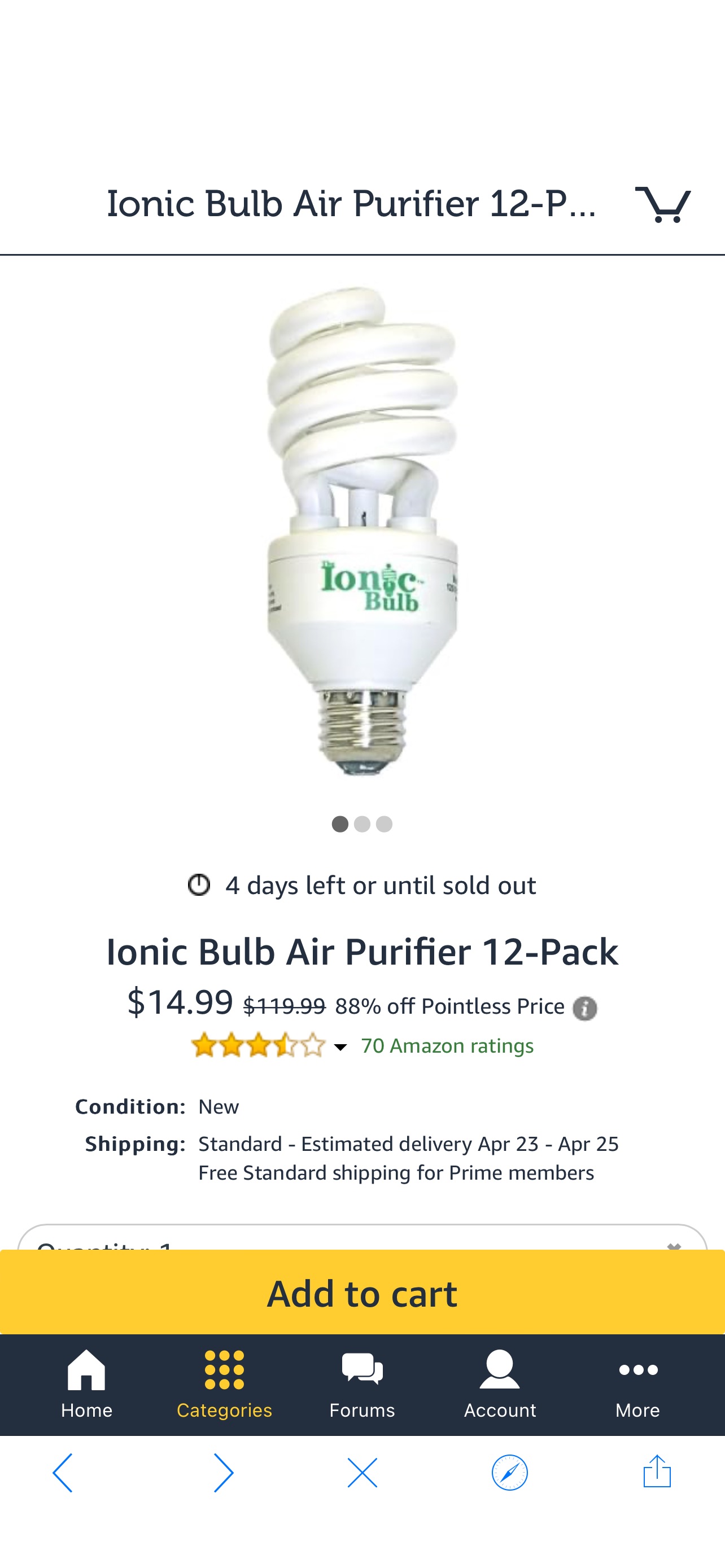 灯泡Ionic Bulb Air Purifier 12-Pack