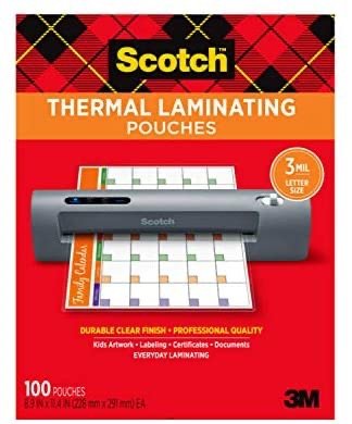 Thermal Laminating Pouches, 100-Pack