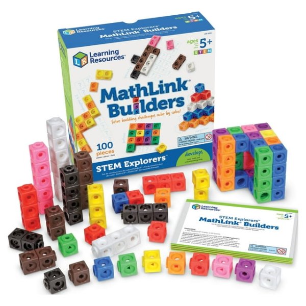 Learning Resources STEM Explorers Mathlink Builders, 100 Pieces