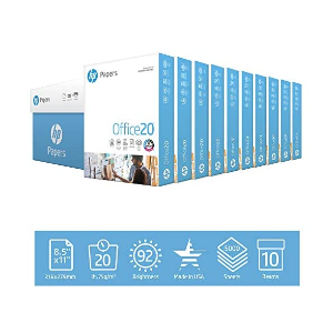 HP Printer Paper 8.5x11 Office 20 lb 10 Ream Case 5000 Sheets