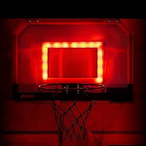 Amazon.com: Franklin Sports Over the Door Indoor Basketball Hoop - Kids Mini Hoop for Bedroom - Steel Rim Mini Hoop - Includes Ball and Pump - Red Light Up : Toys &amp; Games