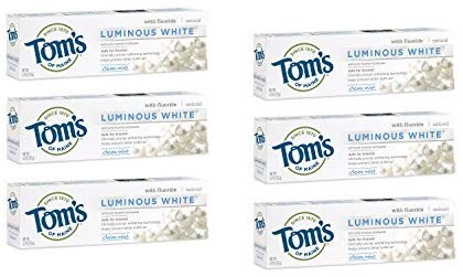 Amazon.com : Tom's of Maine 美白天然牙膏，清洁薄荷，4.7盎司，（每包6个）