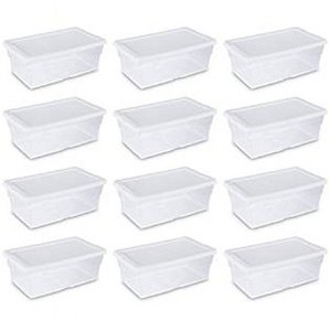 $40.96 Amazon.com - Sterilite 16448012 16 Quart/15 Liter Storage Box, White Lid with Clear Base, 12-Pack - Lidded Home Storage Bins