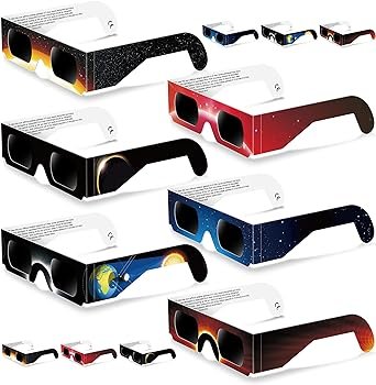 UKMPFGJ Solar Eclipse Glasses 2024 CE and ISO Certified with Six Different Color Durable Paper Frames