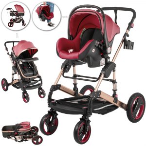 3 合 1 婴儿推车高视野婴儿车可折叠婴儿车摇篮和汽车座椅