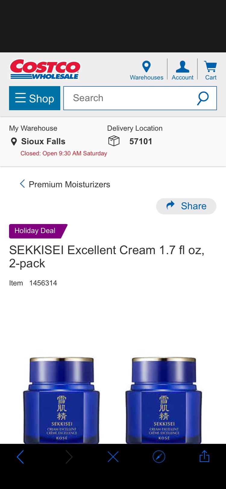 SEKKISEI Excellent Cream 1.7 fl oz, 2-pack | Costco