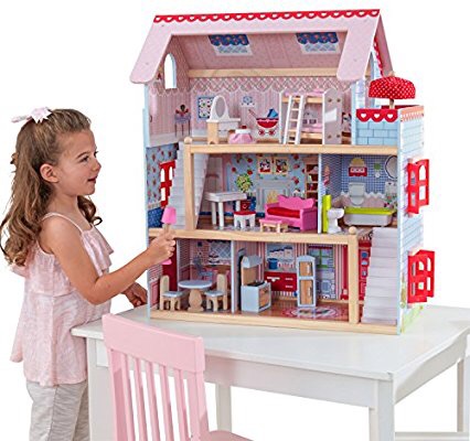 Amazon.com: KidKraft Chelsea Doll Cottage with Furniture: Toys & Games Kidkraft切尔西娃娃屋带家具