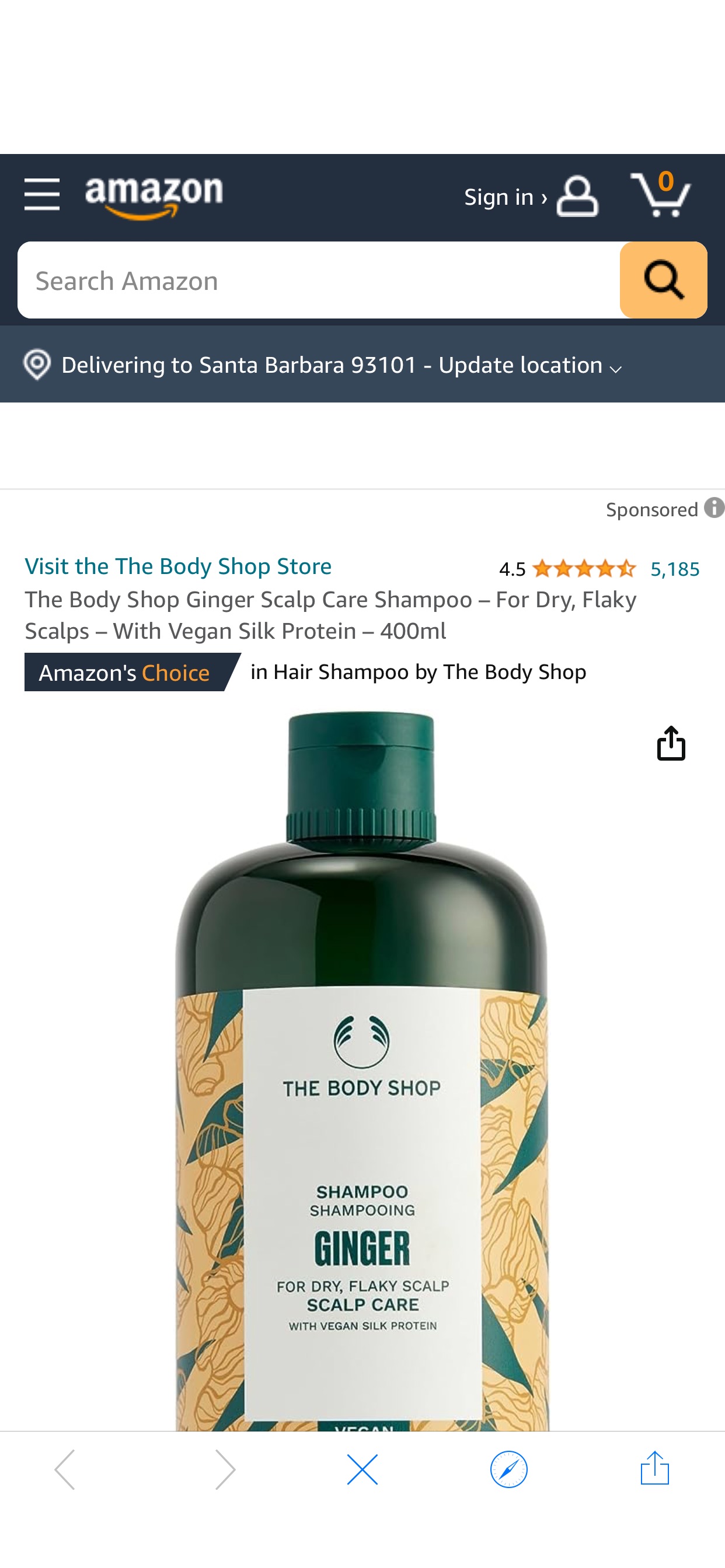 Amazon.com: The Body Shop Ginger Scalp Care Shampoo – For Dry, Flaky Scalps – With Vegan Silk Protein – 400ml : Beauty & Personal Care