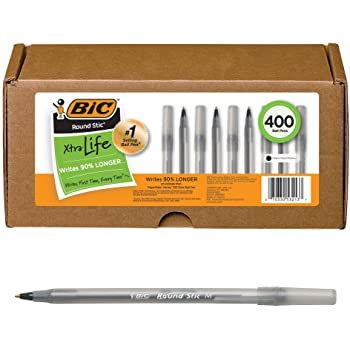 Round Stic Xtra Life Ball Pen, Medium Point (1.0mm), 400-Count