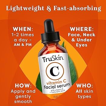 Amazon.com: TruSkin Naturals Vitamin C Face Serum Anti Aging Face & Eye Serum with Vitamin C, Hyaluronic Acid, Vitamin E Brightening Serum, Dark Spot Remover, Even Skin Tone 1 Fl Oz : Beauty & Persona