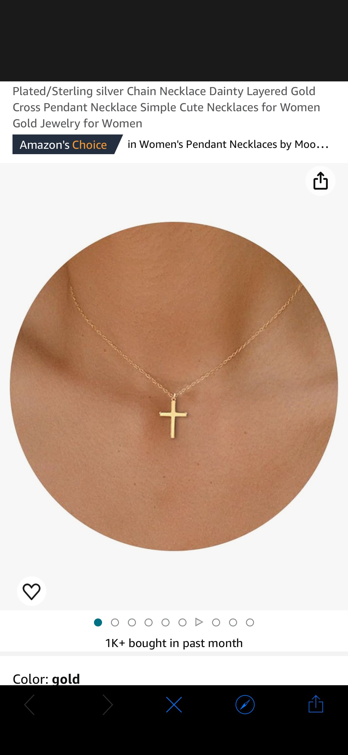 Amazon.com: Moodear Cross Necklace for Women-Dainty 14K Gold Plated Chain Pendant Simple Necklaces Jewelry Gift: Clothing, Shoes & Jewelry